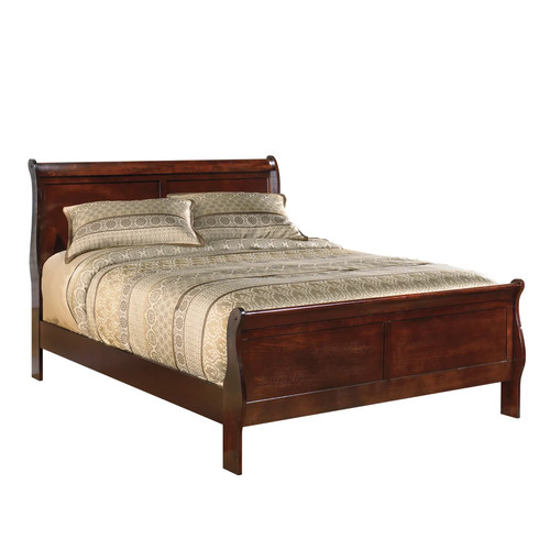 Queen dark brown sleigh - sleigh, bed
